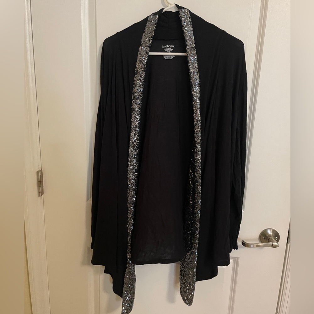 Sequin Lined Long-Sleeve Cardigan